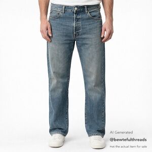 Vintage Levi’s 501 Button Fly Jeans W38 L34 Tall Straight Leg